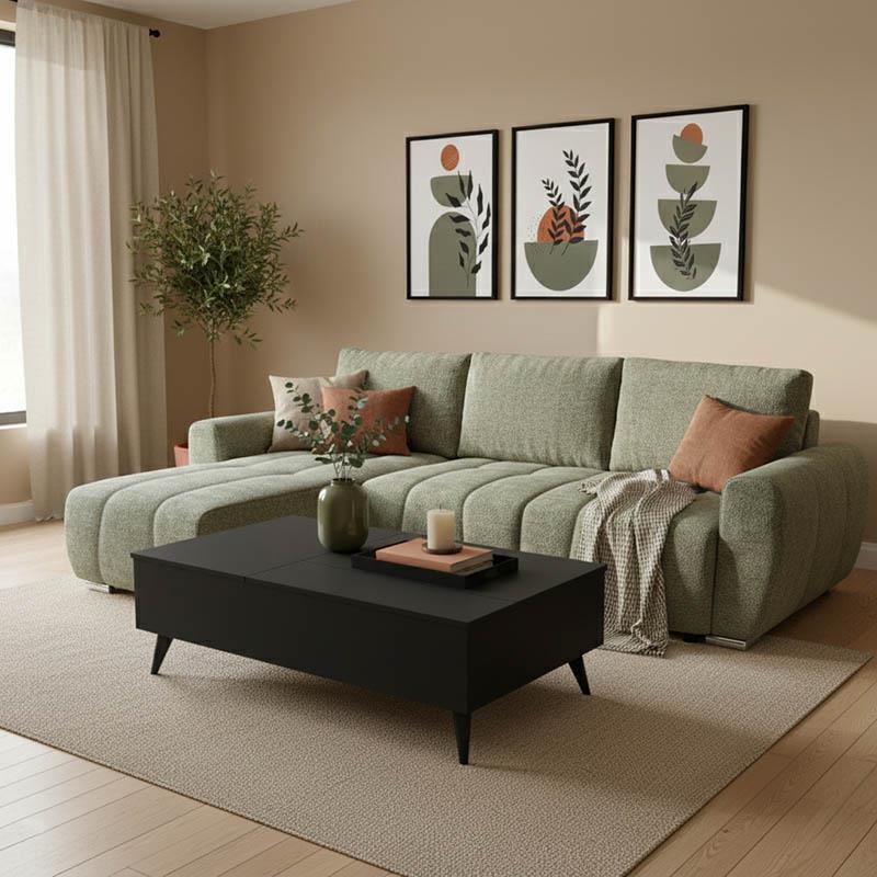 Γωνιακός καναπές-κρεβάτι δεξιά γωνία Vivad ύφασμα σε μέντα απόχρωση 275x164x91εκ Γωνιακός καναπές-κρεβάτι δεξιά γωνία Vivad ύφασμα σε μέντα απόχρωση 275x164x91εκ