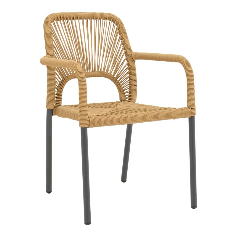 Καρέκλα - Πολυθρόνα αλουμινίου Norture στοιβαζόμενη ανθρακί σκελετός-φυσικό rattan 57x63x82 εκ. Καρέκλα - Πολυθρόνα αλουμινίου Norture στοιβαζόμενη ανθρακί σκελετός-φυσικό rattan 57x63x82 εκ.