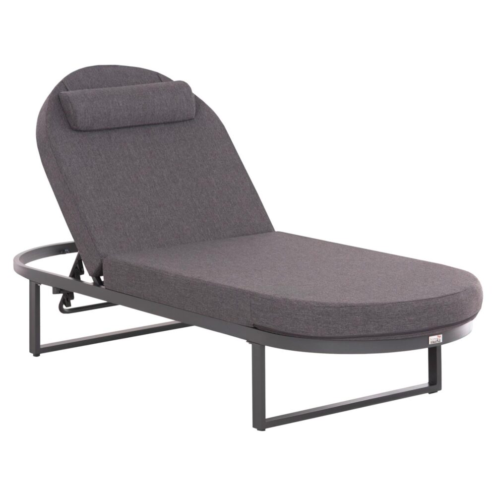 Επαγγελματική Ξαπλώστρα Mallow Σκούρο Γκρι Αλουμίνιο & Μαξιλάρι 198x71x103Υ εκ.