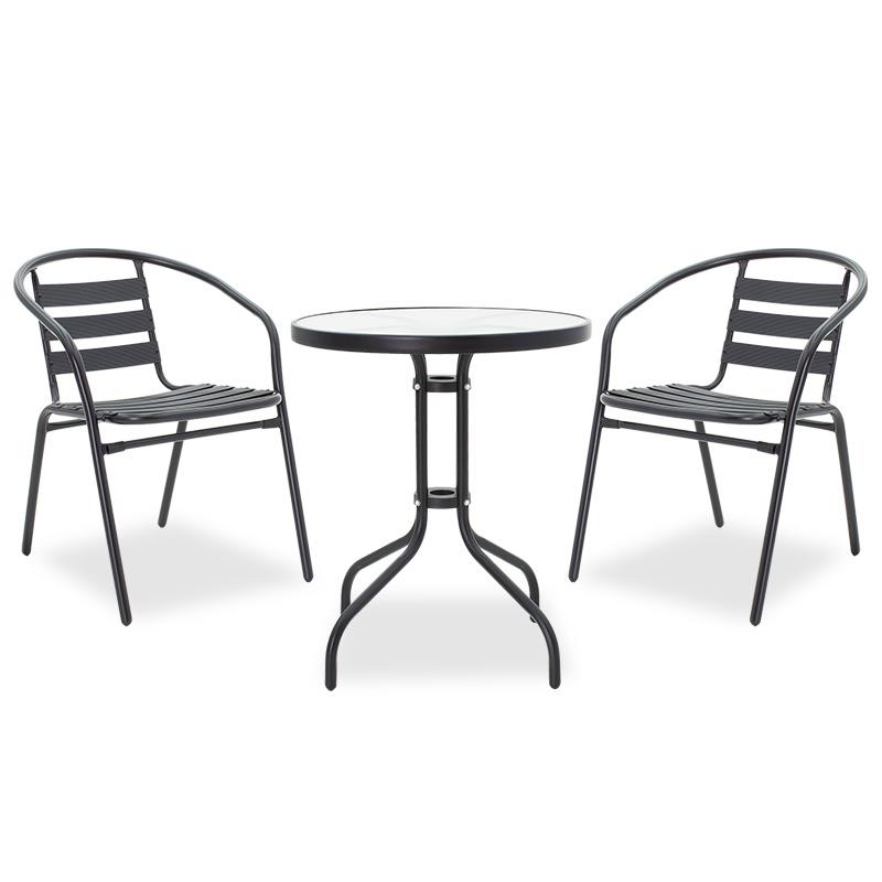 Σετ κήπου - Τραπεζαρία 3 τμχ Watson-Tade μέταλλο - γυαλί μαύρο Φ60x70 εκ. Σετ κήπου - Τραπεζαρία 3 τμχ Watson-Tade μέταλλο - γυαλί μαύρο Φ60x70 εκ.