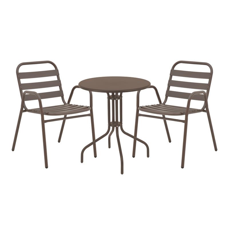 Σετ κήπου - Τραπεζαρία Vergo - Sussie 3 τεμ. μέταλλο καφέ Φ60x70 εκ. Σετ κήπου - Τραπεζαρία Vergo - Sussie 3 τεμ. μέταλλο καφέ Φ60x70 εκ.