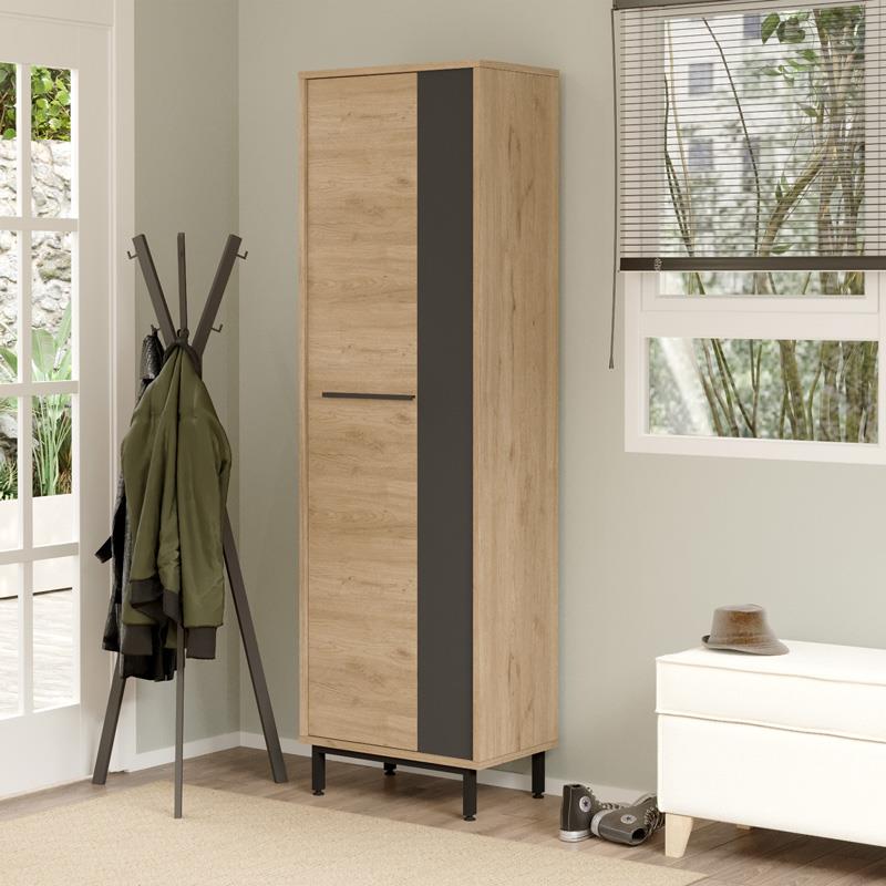 Παπουτσοθήκη Scarpiera 9 θέσεων φυσικό - ανθρακί 57,2x35,5x185,6 εκ.