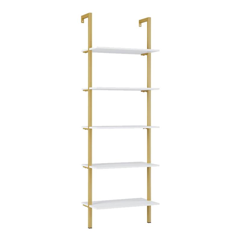 Ραφιέρα Τοίχου Harris C305 λευκό - χρυσό μεταλλικό σκελετό 60x22x200 εκ.