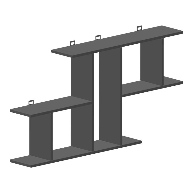 Ραφιέρα τοίχου Vertoura ανθρακί 116x18,5x60 εκ.