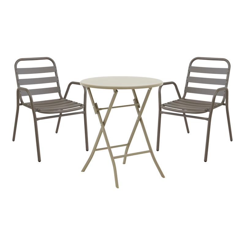 Σετ κήπου Τραπεζαρία Albero-Sussie 3τεμ μέταλλο σε σαμπανιζέ απόχρωση Φ60x70εκ Σετ κήπου Τραπεζαρία Albero-Sussie 3τεμ μέταλλο σε σαμπανιζέ απόχρωση Φ60x70εκ