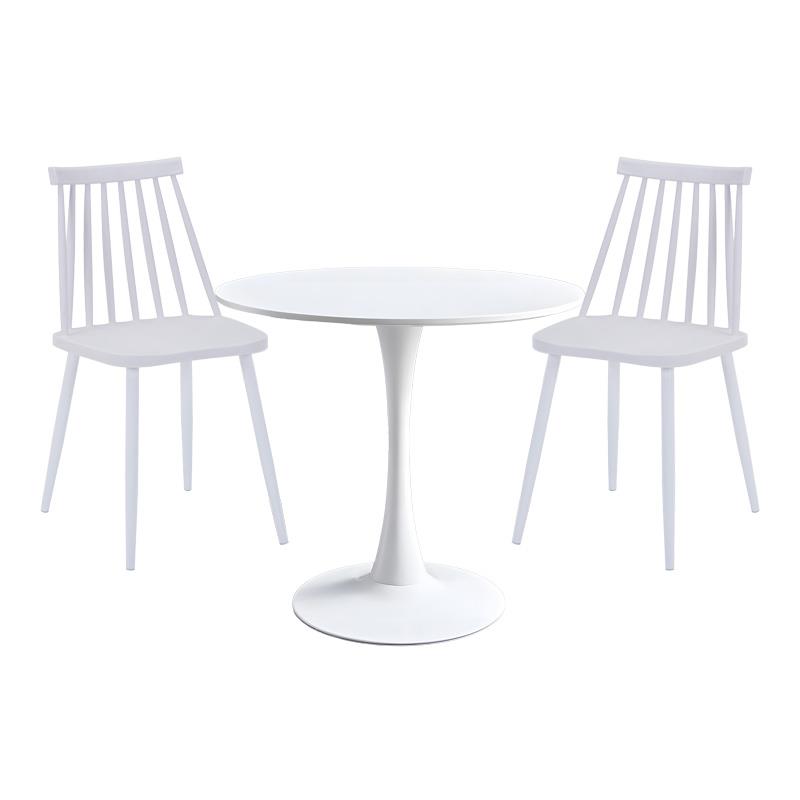 Σετ Τραπεζαρίας Elijah - Aurora I 3 τεμ Λευκό Πολυπροπυλενίου Φ60x74εκ.