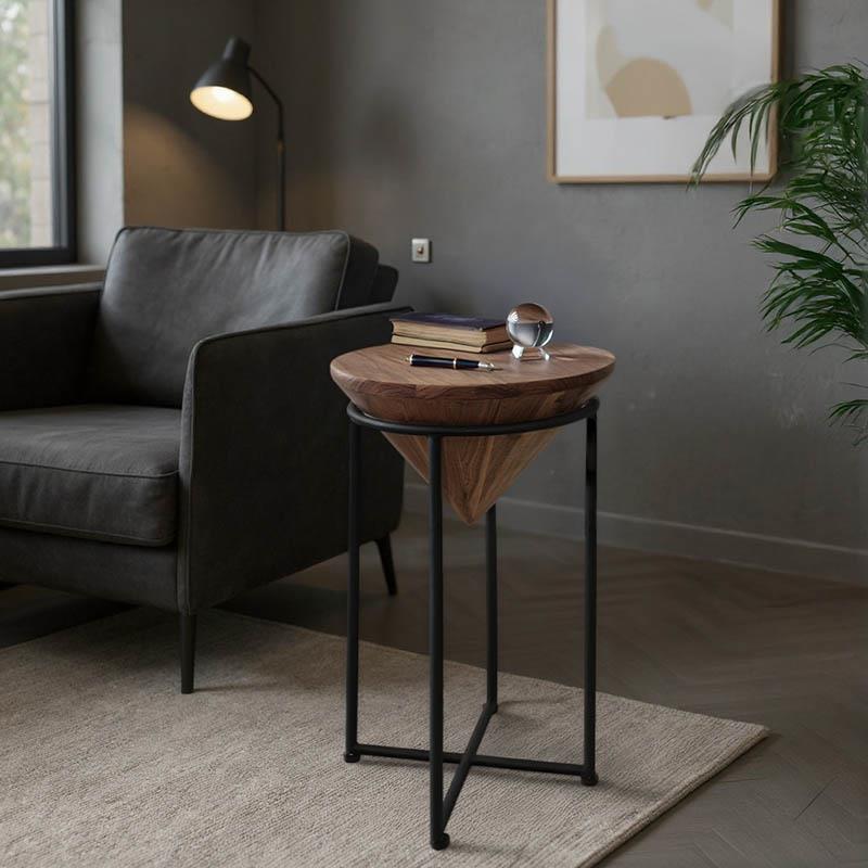 Βοηθητικό Τραπεζάκι σαλονιού Miles I Μασίφ Ξύλο Ακακίας σε Φυσικό Φ31x53 εκ.