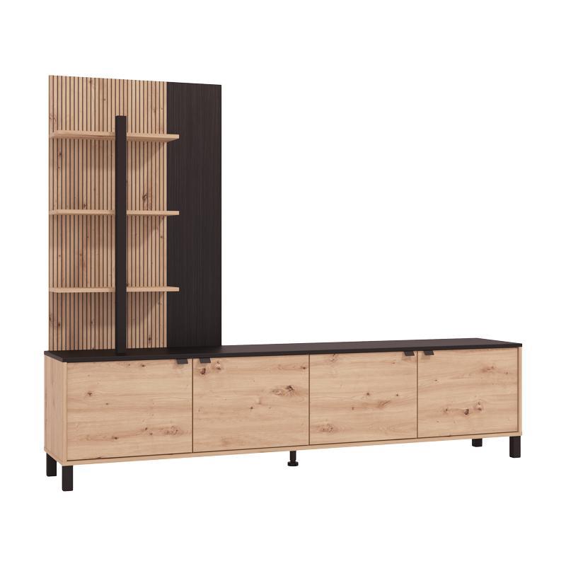 Σύνθετο σαλονιού MARGATE Artisan oak - Μαύρο Oak 208x40x167εκ.