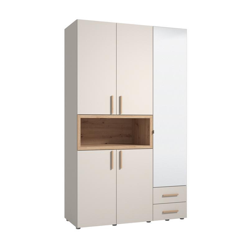 Ντουλάπα DONALD 3K2F1O Τρίφυλλη με Καθρέπτη Cashmere - Artisan Oak 135x57x227εκ.