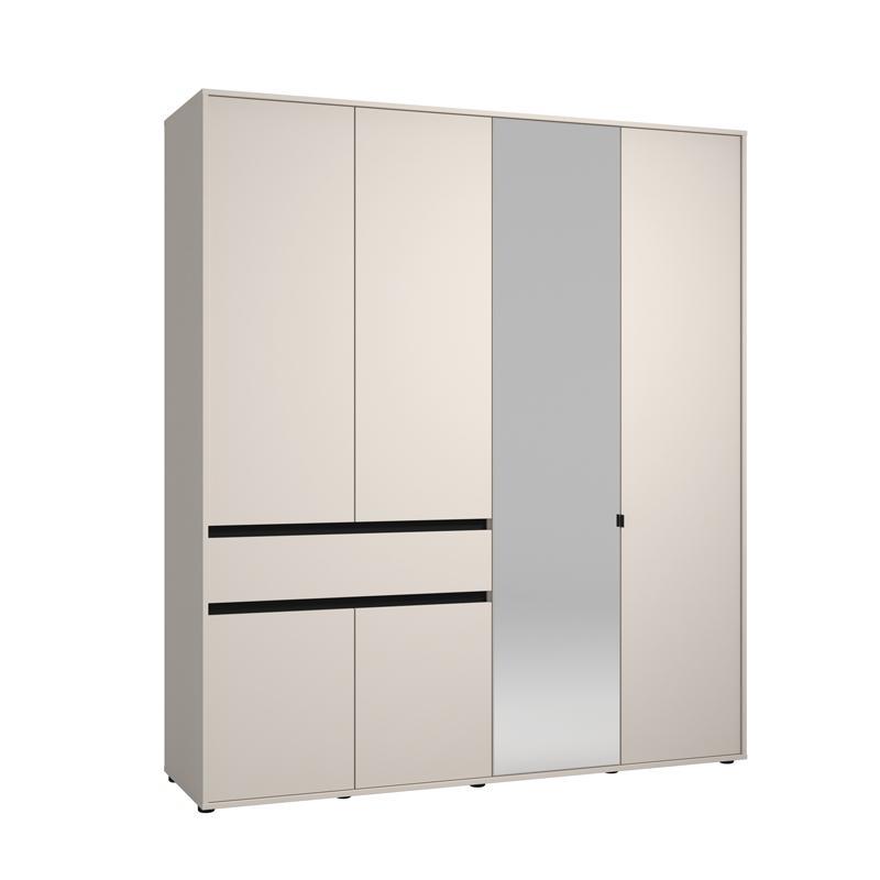 Ντουλάπα CORBETT 4K1F1O Τετράφυλλη με Καθρέπτη & 1 Συρτάρι Cashmere - Μαύρο Μάτ 183x55x211εκ. Ντουλάπα CORBETT 4K1F1O Τετράφυλλη με Καθρέπτη & 1 Συρτάρι Cashmere - Μαύρο Μάτ 183x55x211εκ.