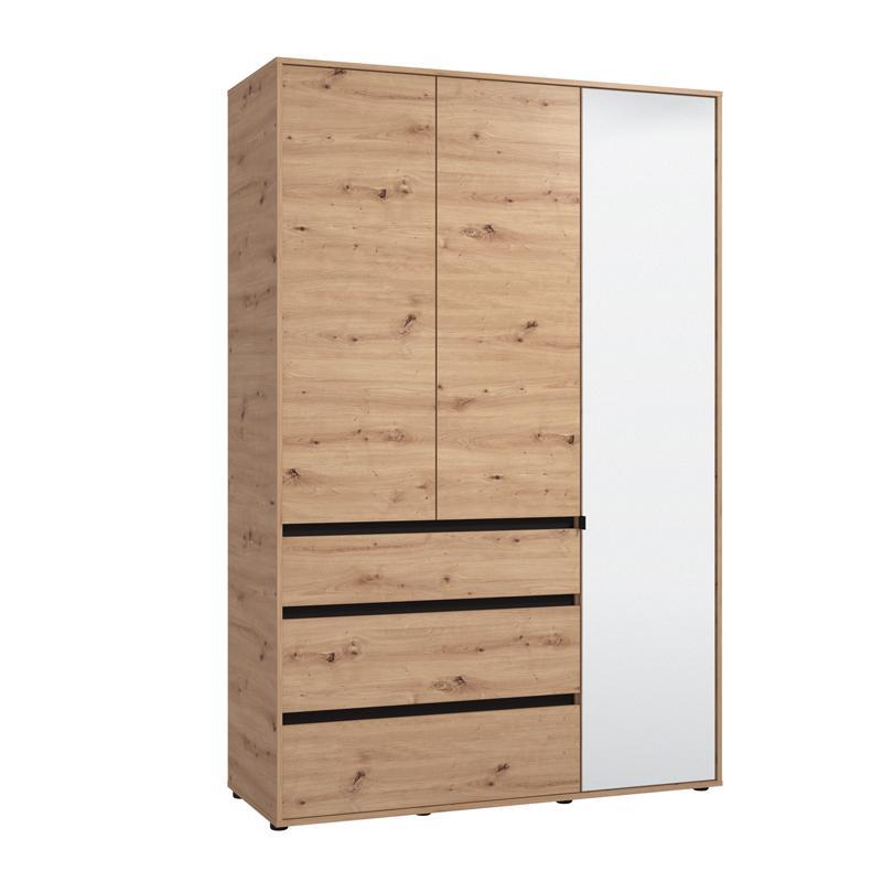 Ντουλάπα CORBETT 3K3F1O Τρίφυλλη με Καθρέπτη & 3 Συρτάρια Artisan oak - Μαύρο ματ 138x55x211εκ. Ντουλάπα CORBETT 3K3F1O Τρίφυλλη με Καθρέπτη & 3 Συρτάρια Artisan oak - Μαύρο ματ 138x55x211εκ.