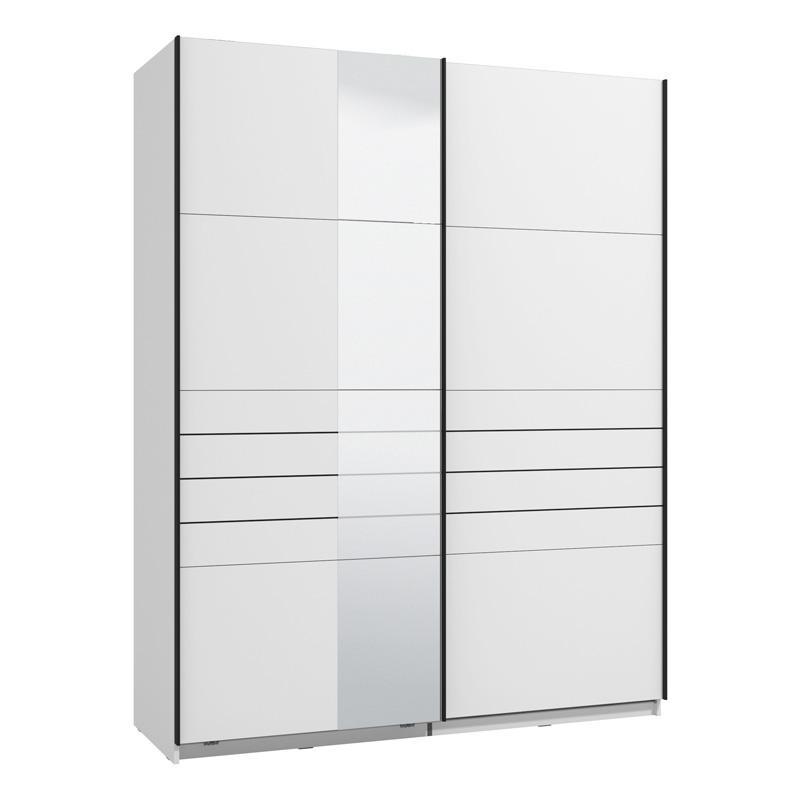 Ντουλάπα Συρόμενη VEYMONT 150 OG με Καθρέπτη Λευκό 146x61x218εκ. Ντουλάπα Συρόμενη VEYMONT 150 OG με Καθρέπτη Λευκό 146x61x218εκ.