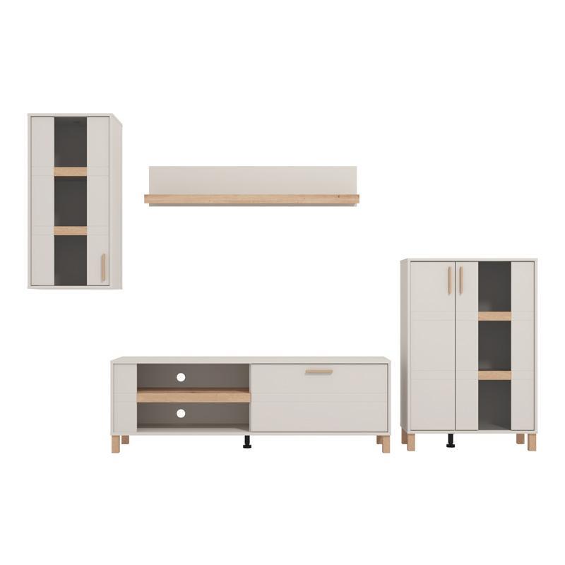 Σύνθετο σαλονιού SHEFFIELD Cashmere - Artisan Oak 289x40x181εκ.