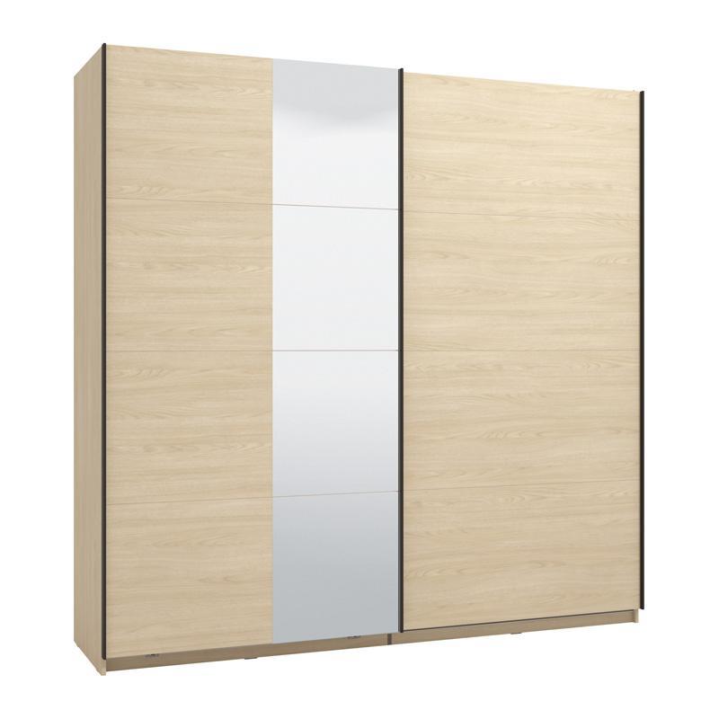 Ντουλάπα Συρόμενη ARBELA 220 OG με Καθρέπτη σε Light Port Oak 220x61x218εκ. Ντουλάπα Συρόμενη ARBELA 220 OG με Καθρέπτη σε Light Port Oak 220x61x218εκ.