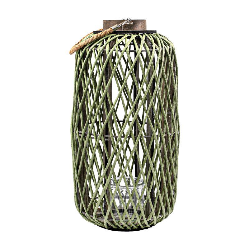 Ψάθινο Φανάρι FL8301 Fylliana Πράσινο 27x54εκ.