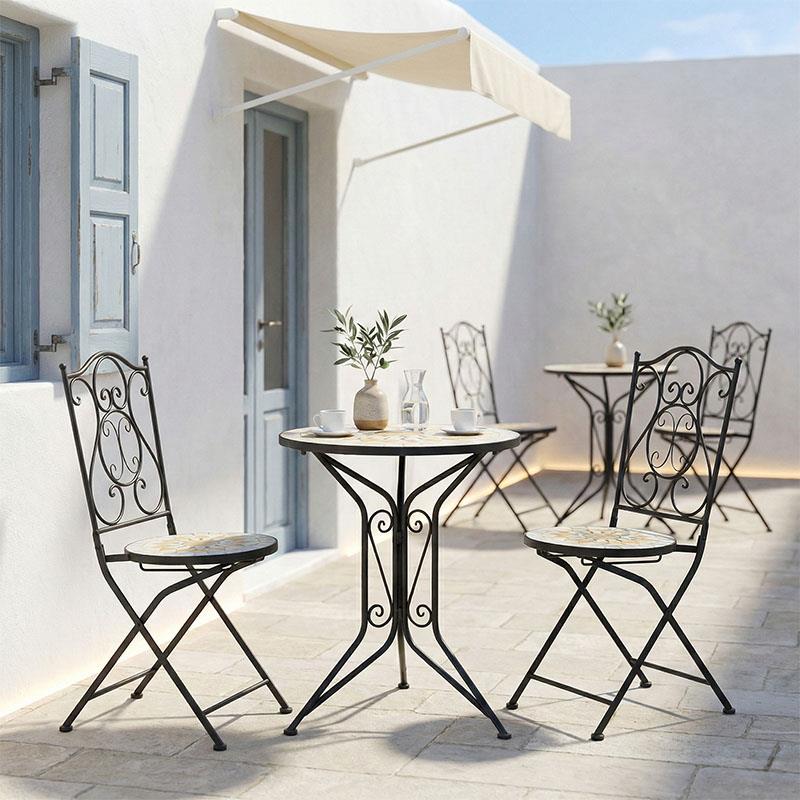 Σετ Κήπου Τραπεζαρία Sellis 3 τεμ Μωσαικό - Μέταλλο σε Μαύρο 60x60x70εκ. Σετ Κήπου Τραπεζαρία Sellis 3 τεμ Μωσαικό - Μέταλλο σε Μαύρο 60x60x70εκ.