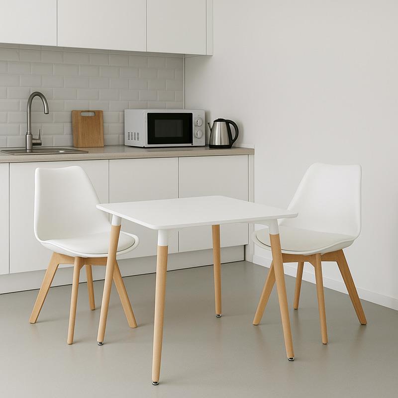 Σετ Τραπεζαρίας Natali-Gaston 3 τεμ. σε Λευκό 80x80x76εκ. Σετ Τραπεζαρίας Natali-Gaston 3 τεμ. σε Λευκό 80x80x76εκ.