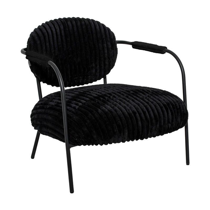 Πολυθρόνα FL812 Fylliana Μαύρο ύφασμα με Μεταλλικά πόδια 76x76x77εκ