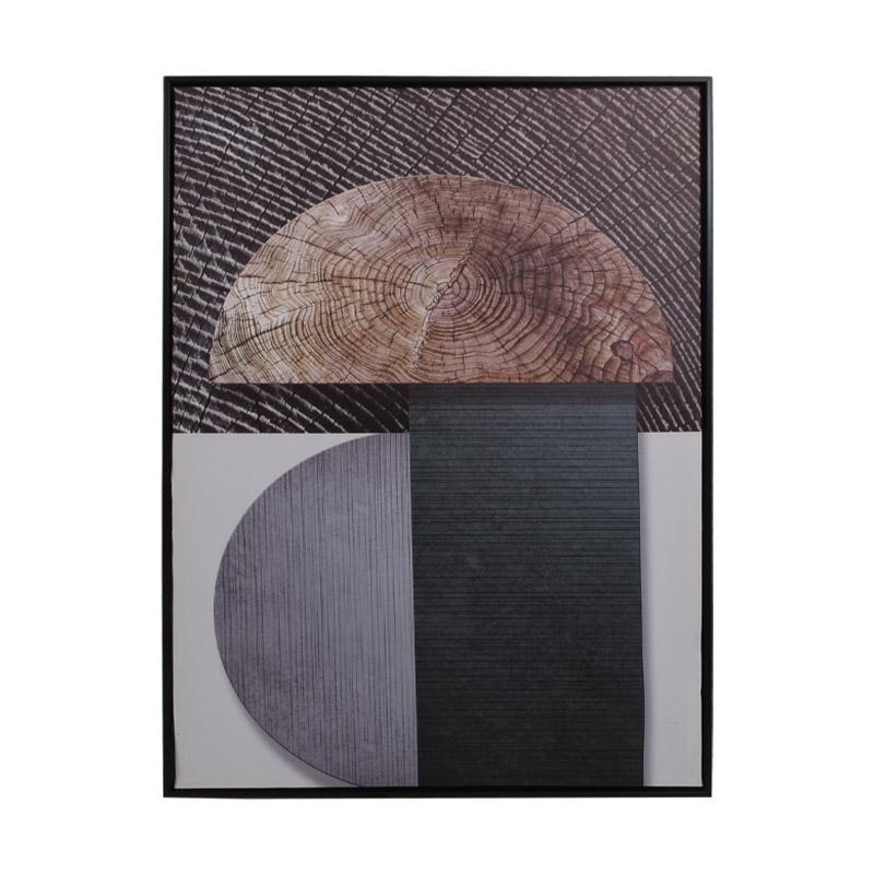 Κάδρο Circle 294 Fylliana σε Μαύρο - Καφέ 60x80εκ.