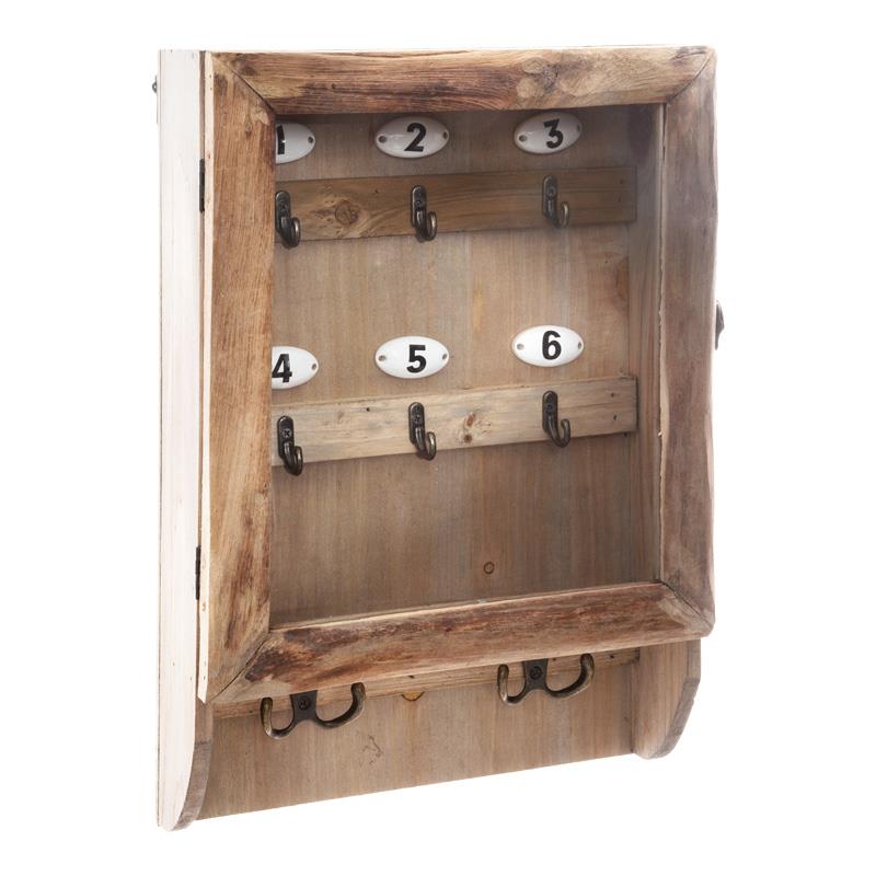 Κλειδοθήκη τοίχου Keledy ξύλο ελάτου σε φυσική απόχρωση 26.4x8x38εκ