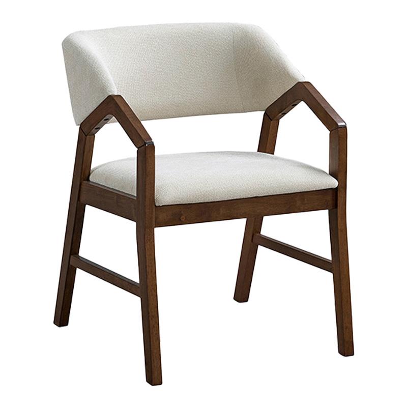 Καρέκλα - Πολυθρόνα Livia rubberwood σε καρυδί-εκρού απόχρωση 47.5x54.5x78εκ