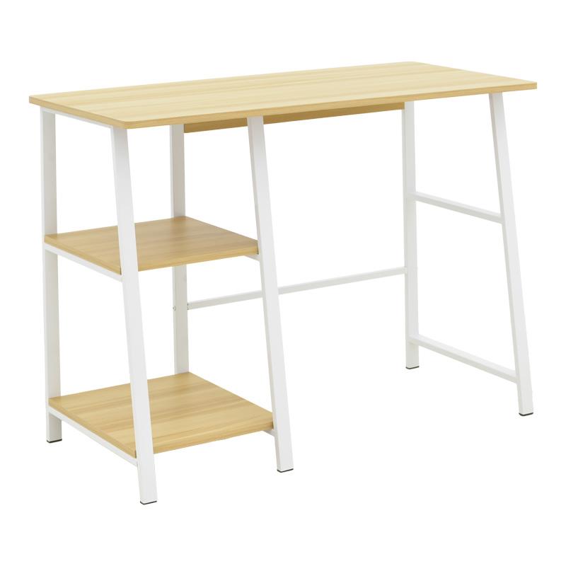 Γραφείο εργασίας Ferje με ράφια mdf σε ανοιχτό καρυδί με λευκή απόχρωση 100x48x75εκ Γραφείο εργασίας Ferje με ράφια mdf σε ανοιχτό καρυδί με λευκή απόχρωση 100x48x75εκ