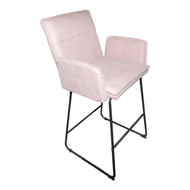 Σκαμπό μπαρ Essential ύφασμα σάπιο μήλο-πόδι μαύρο μεταλλικό 57x64.5x107εκ