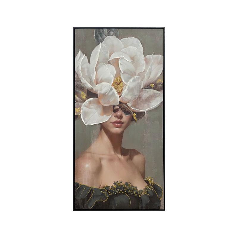 Πίνακας σε Καμβά Woman with flowers FL37069 Fylliana Μαύρο -Γκρί -Λευκό 60x4x120εκ. Πίνακας σε Καμβά Woman with flowers FL37069 Fylliana Μαύρο -Γκρί -Λευκό 60x4x120εκ.