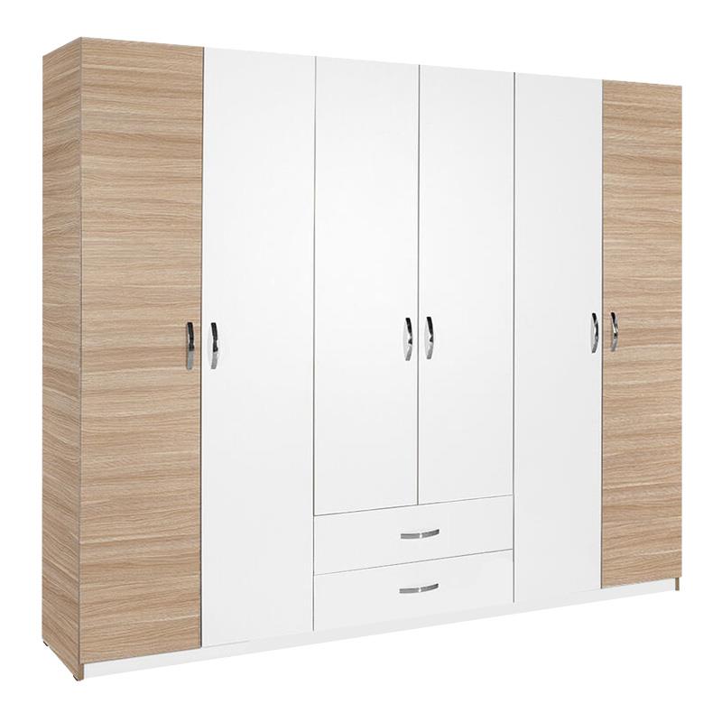 Ντουλάπα ρούχων Dormie εξάφυλλη με συρτάρια σε λευκή απόχρωση 206x52x213εκ. Ντουλάπα ρούχων Dormie εξάφυλλη με συρτάρια σε λευκή απόχρωση 206x52x213εκ.