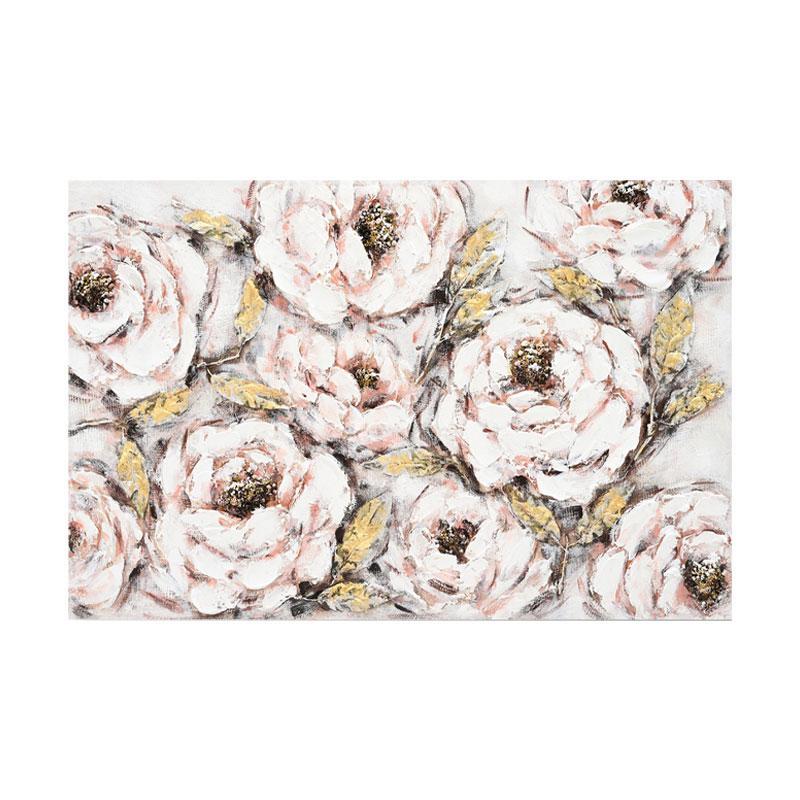 Πίνακας σε Καμβά FL25077 Fylliana Μπέζ -Λευκό -Χρυσό 120x3x80εκ