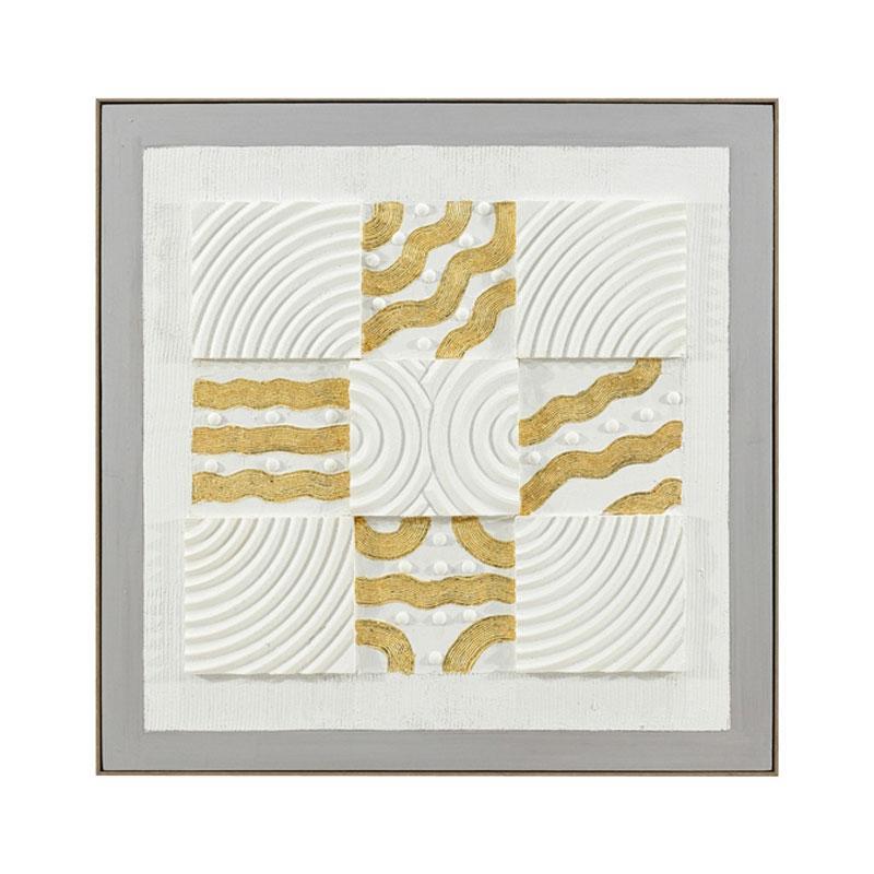 Πίνακας σε Καμβά με Πλαίσιο FL25169 Fylliana Γκρί -Λευκό και Χρυσό 102x7x102εκ. Πίνακας σε Καμβά με Πλαίσιο FL25169 Fylliana Γκρί -Λευκό και Χρυσό 102x7x102εκ.