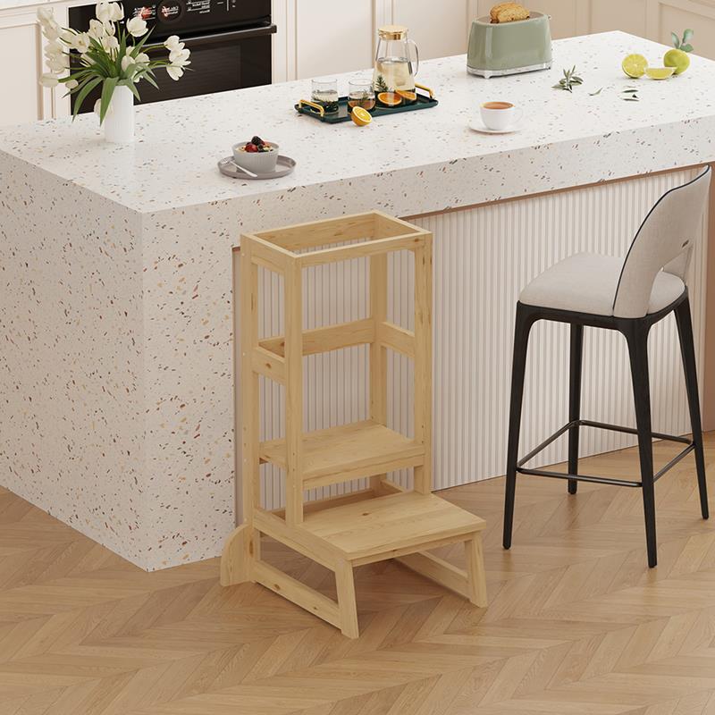 Παιδικός πύργος εκμάθησης Chiquel τ.Montessori ξύλο σε φυσικό 45.7x51x90εκ.