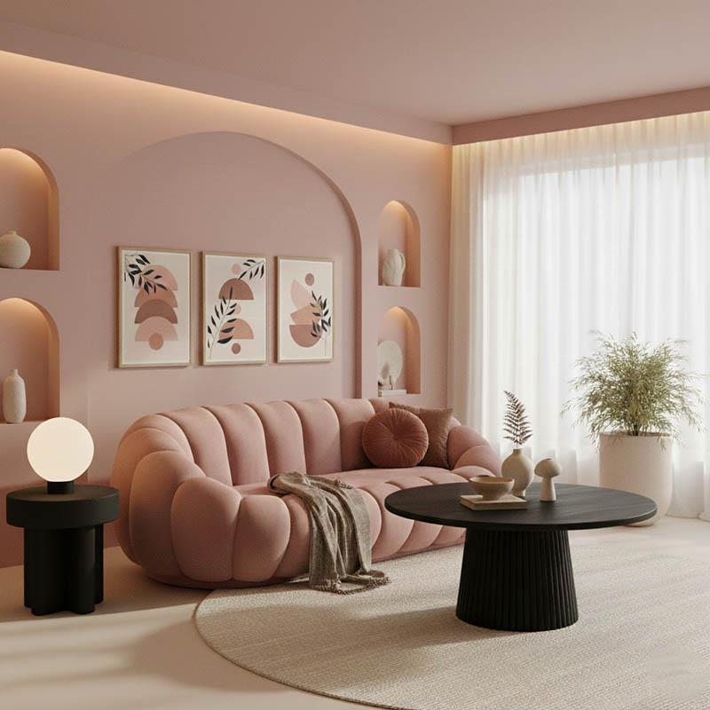 Καναπές Embrace Τριθέσιος Βελούδο σε σάπιο μήλο απόχρωση 180x105x65εκ