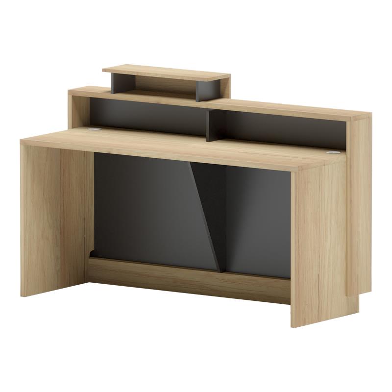 Γραφείο reception Lotus σε φυσική-ανθρακί απόχρωση 160x60x105εκ