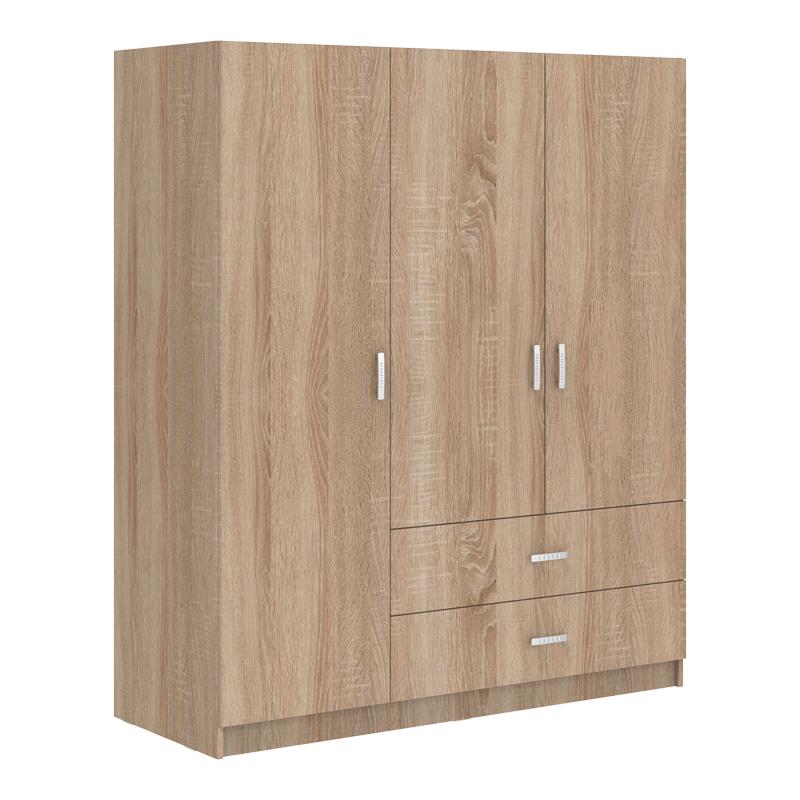 Ντουλάπα τρίφυλλη Royal με συρτάρια sonoma 150x58x177εκ Ντουλάπα τρίφυλλη Royal με συρτάρια sonoma 150x58x177εκ