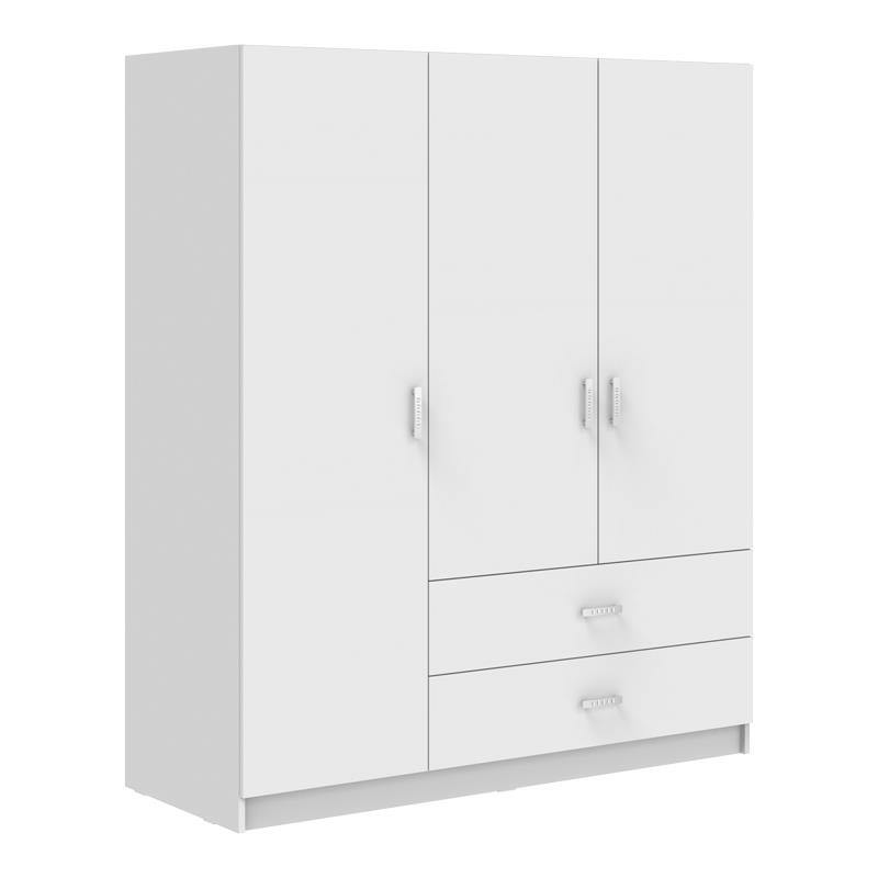 Ντουλάπα τρίφυλλη Royal με συρτάρια λευκό 150x58x177εκ Ντουλάπα τρίφυλλη Royal με συρτάρια λευκό 150x58x177εκ