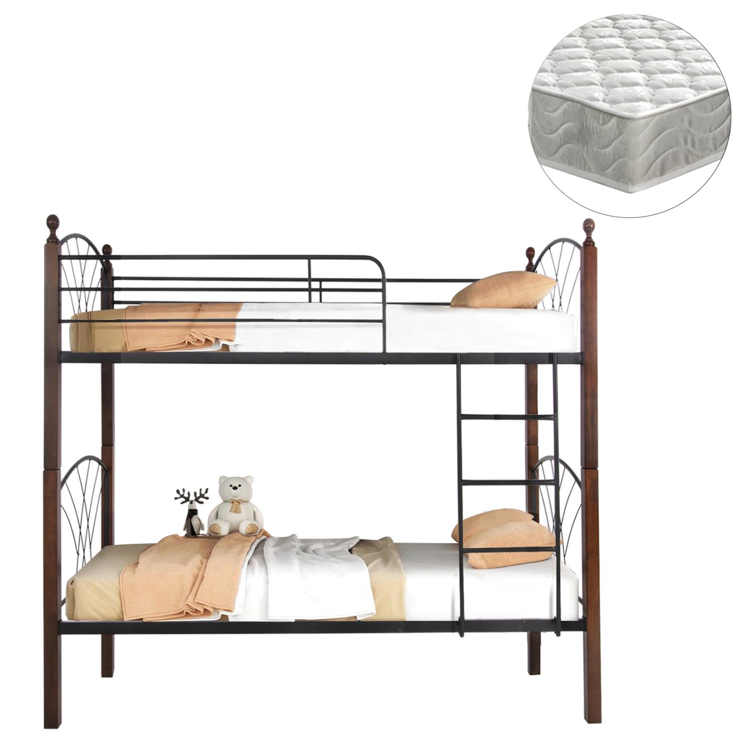 Κουκέτα STOREY C21334 με 2 Στρώματα σε Μέταλλο & Ξύλο Rubberwood 90x190εκ. Κουκέτα STOREY C21334 με 2 Στρώματα σε Μέταλλο & Ξύλο Rubberwood 90x190εκ.