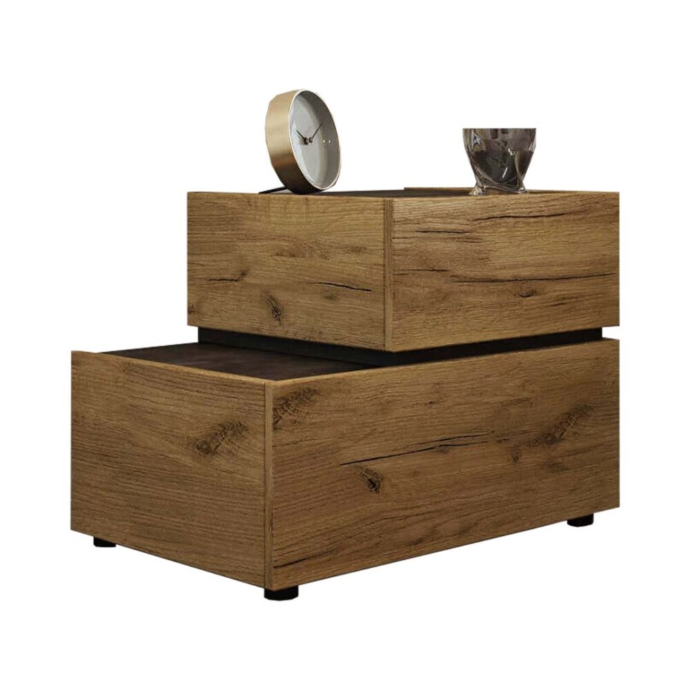 Κομοδίνο LOFT σε Σκούρο Δρύς 60x45x48εκ.