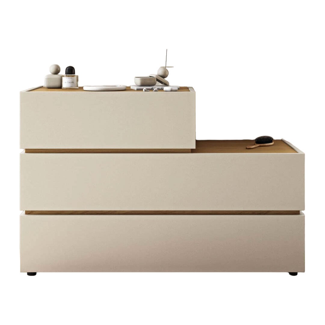 Συρταριέρα - Τουαλέτα LOFT με 3 Συρτάρια σε Δρύς - Εκρού 120x45x80εκ.