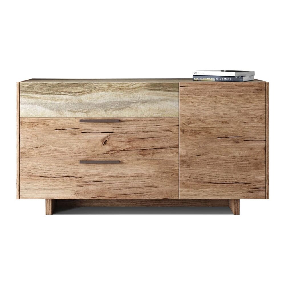 Μπουφές - Τουαλέτα SICILIA με 3 Συρτάρια σε Καφέ Δρύς 140x43x72εκ.