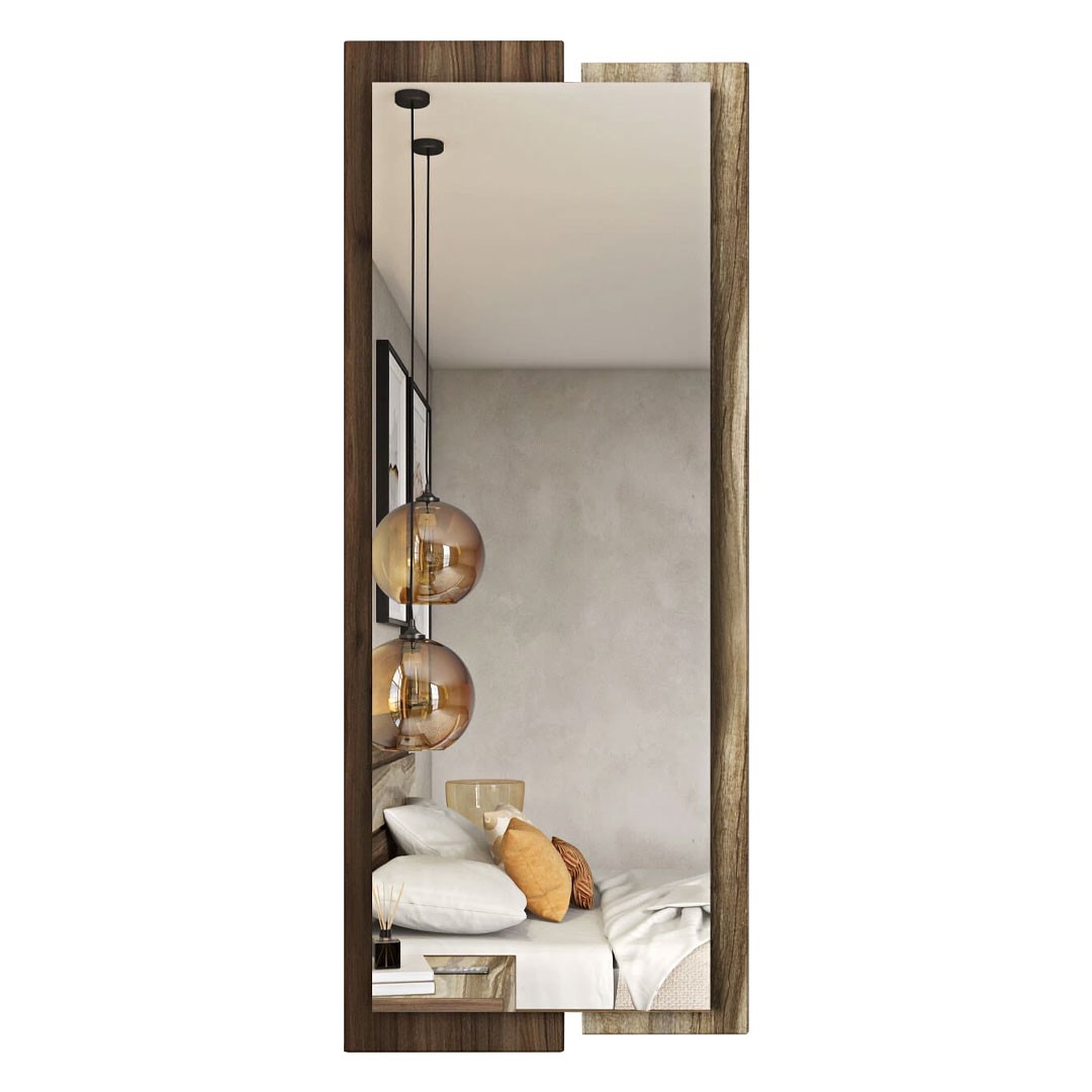 Καθρέπτης τοίχου SICILIA σε Καρυδί χρώμα 45,5x4x115εκ.