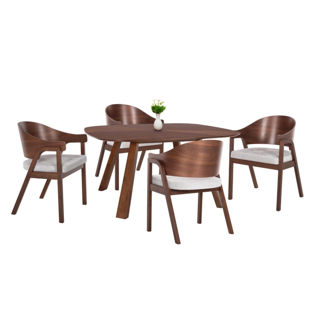 Σετ Τραπεζαρίας RINER C21340 5τεμ. Mdf Τραπέζι Τετράγωνο- Rubberwood Καρέκλες Σετ Τραπεζαρίας RINER C21340 5τεμ. Mdf Τραπέζι Τετράγωνο- Rubberwood Καρέκλες
