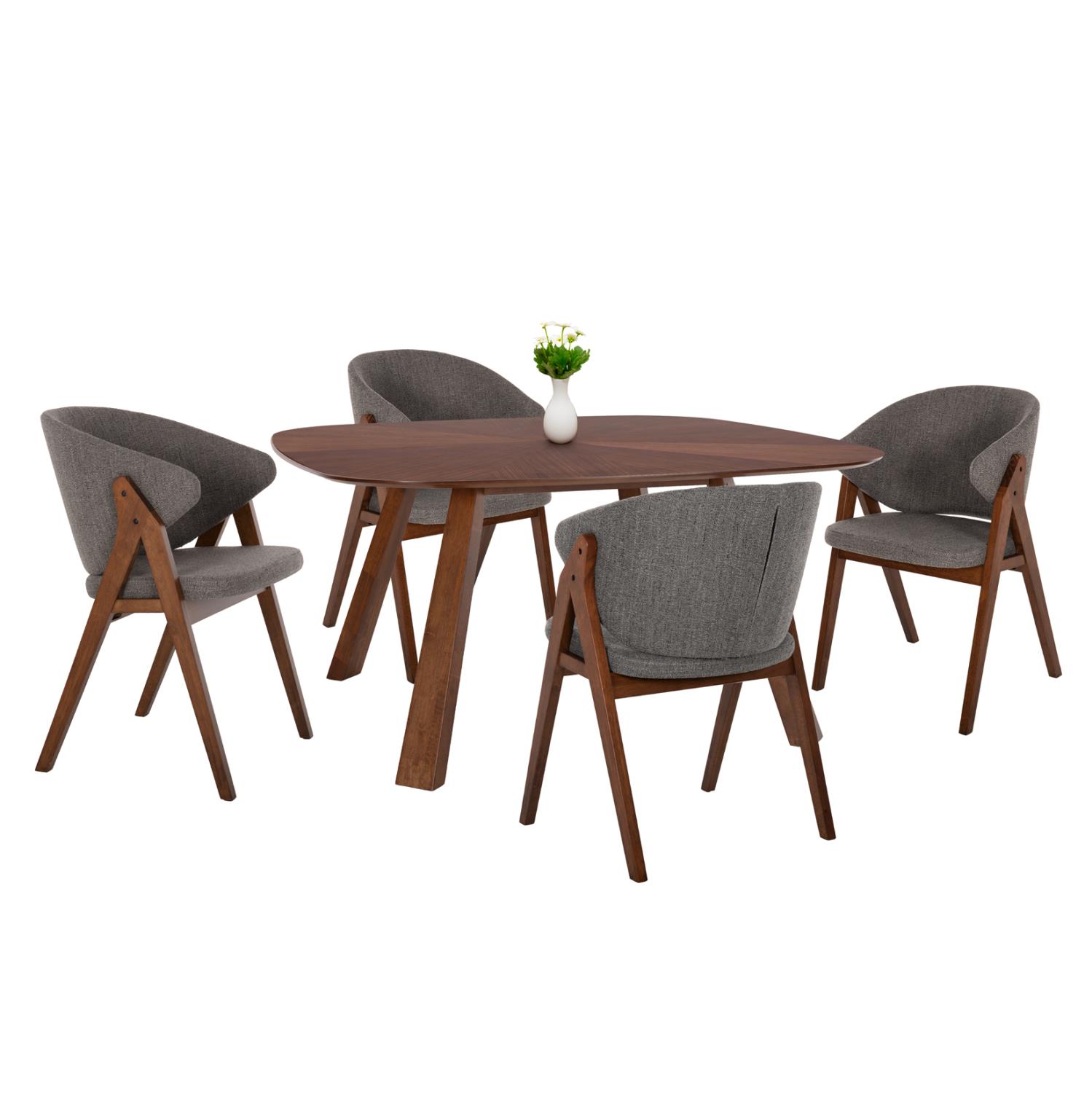 Σετ Τραπεζαρίας HANA C21340.02 5τεμ. Mdf Τραπέζι - Rubberwood Καρέκλες Σετ Τραπεζαρίας HANA C21340.02 5τεμ. Mdf Τραπέζι - Rubberwood Καρέκλες