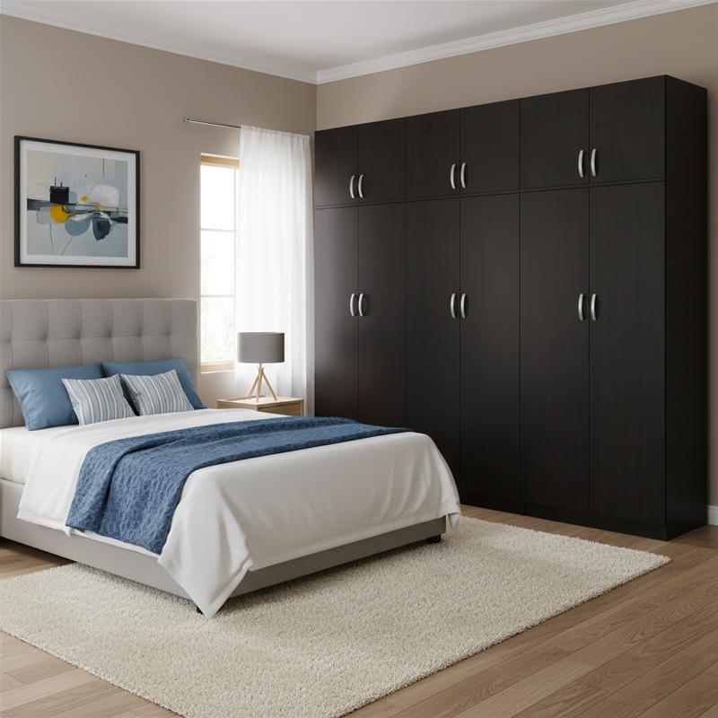 Ντουλάπα εξάφυλλη με πατάρι Lego ΙΙ wenge 240x42x240εκ