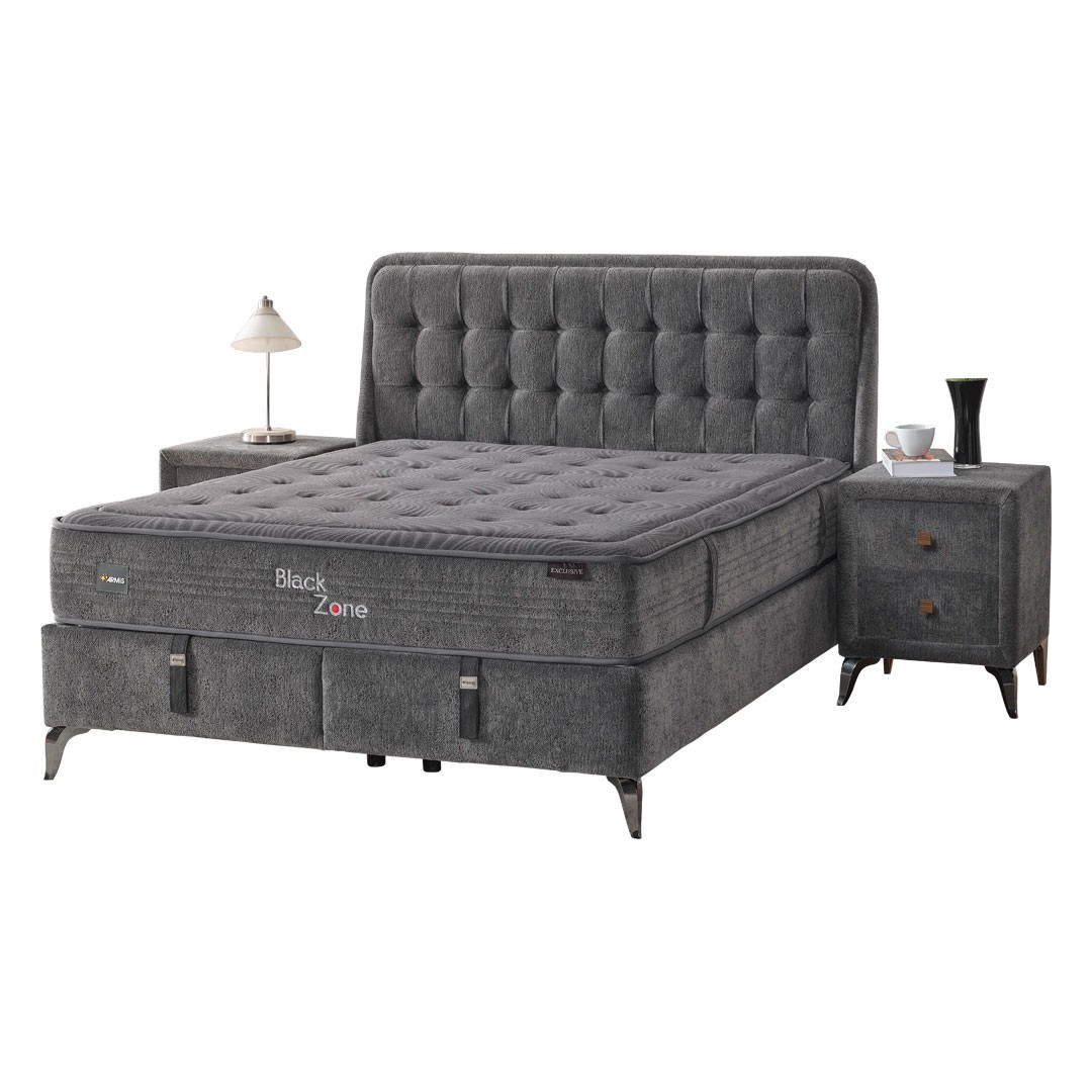 Επενδυμένο Κρεβάτι BLACK ZONE Διπλό με Αποθηκευτικό χώρο και Ανατομικό Στρώμα Μαύρο 160x200εκ. Επενδυμένο Κρεβάτι BLACK ZONE Διπλό με Αποθηκευτικό χώρο και Ανατομικό Στρώμα Μαύρο 160x200εκ.
