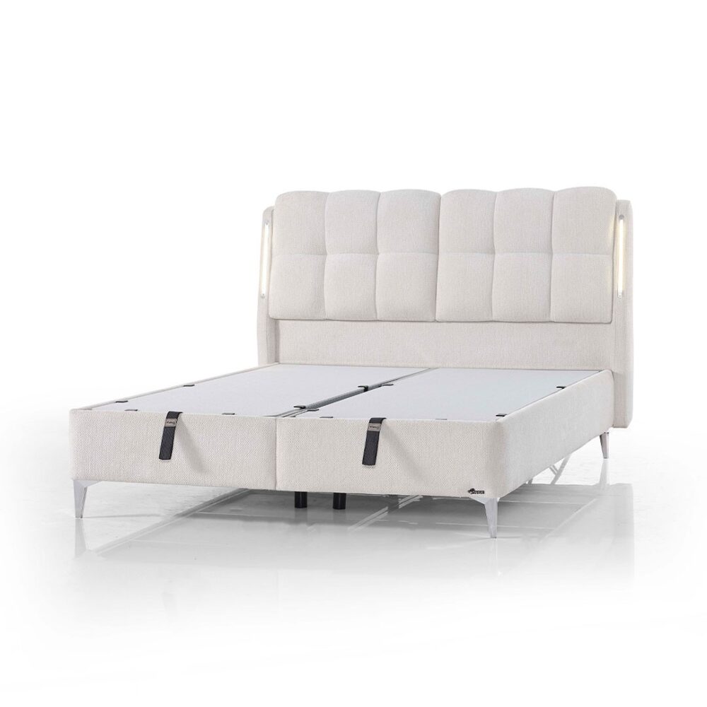 Επενδυμένο Κρεβάτι SLEEP FIT Διπλό με Αποθηκευτικό χώρο Μπέζ 160x200εκ.