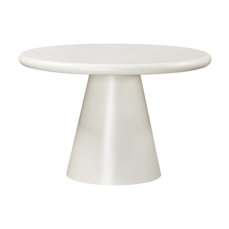 Τραπέζι Τραπεζαρίας Concretto Fylliana Στρόγγυλο Λευκό με Υφή Τσιμέντου χρώμα 120x76 εκ