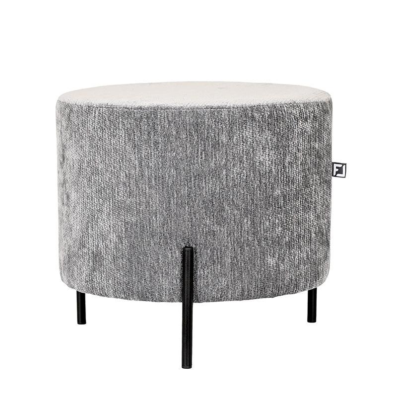 Σκαμπό Στρόγγυλο New Lux Fylliana Γκρί χρώμα 46x46x43εκ