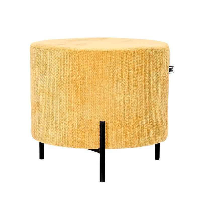 Σκαμπό Στρόγγυλο New Lux Fylliana Μουσταρδί χρώμα 46x46x43εκ