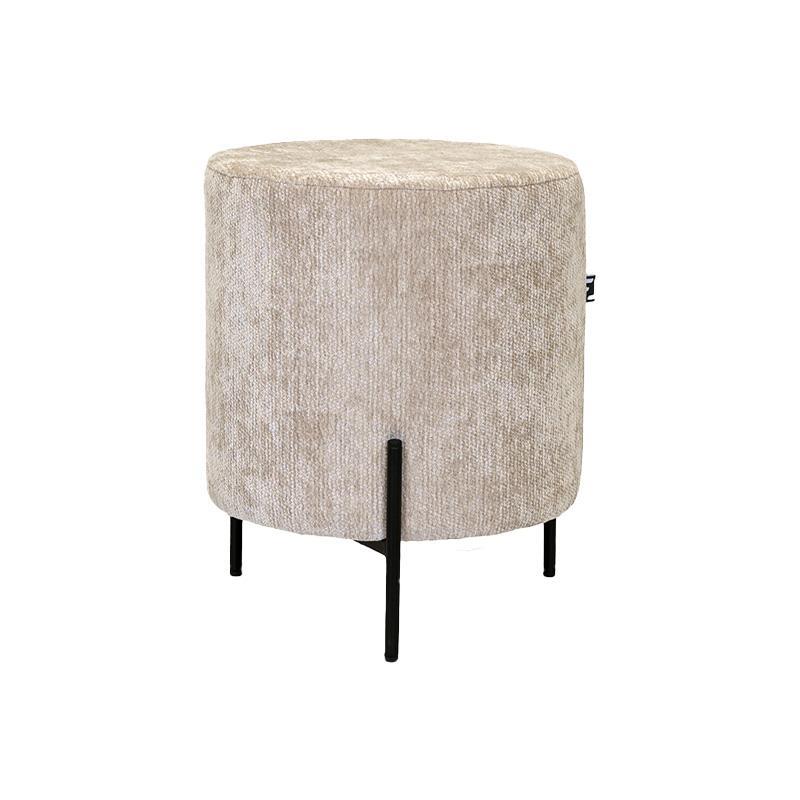 Σκαμπό Στρόγγυλο New Lux Fylliana Μπέζ χρώμα 33x33x38εκ